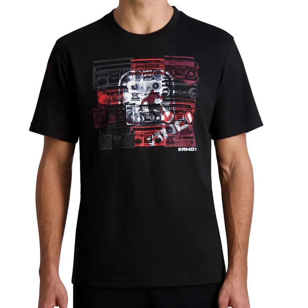 And1 Black Graphic Tee Boombox Tshirt Men's Dunk Season Graphic Tee